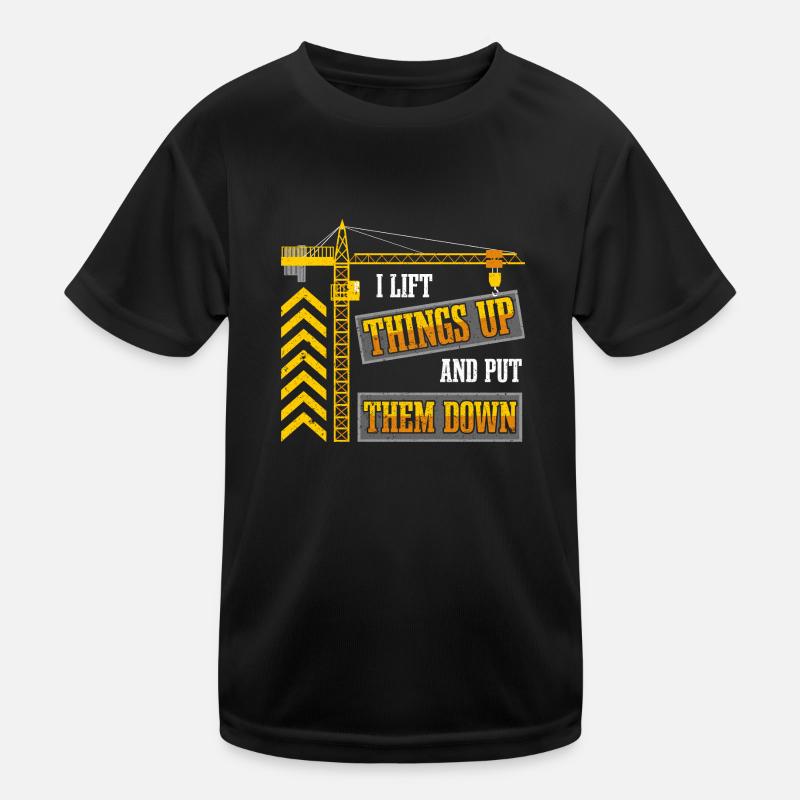 Crane Operator Construction Kids Functional T-Shirt