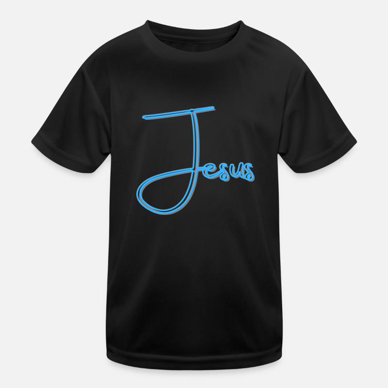 Jesus blau Kinder Funktions-T-Shirt