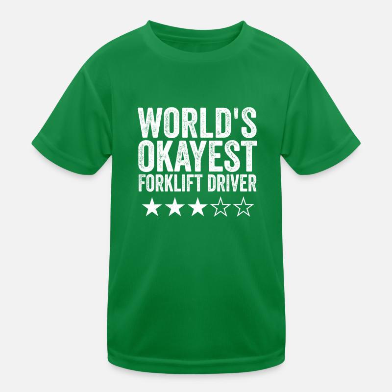 Cool World's Okayest Forklift Operator Funny Forkl Kinder Funktions-T-Shirt