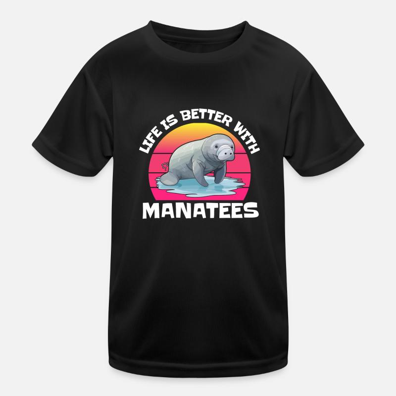 Das Leben Ist Besser Mit Seekühen Wassertiere Kinder Funktions-T-Shirt