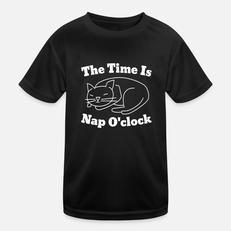 Die Zeit ist Nickerchen - Kinder Funktions-T-Shirt - Schwarz