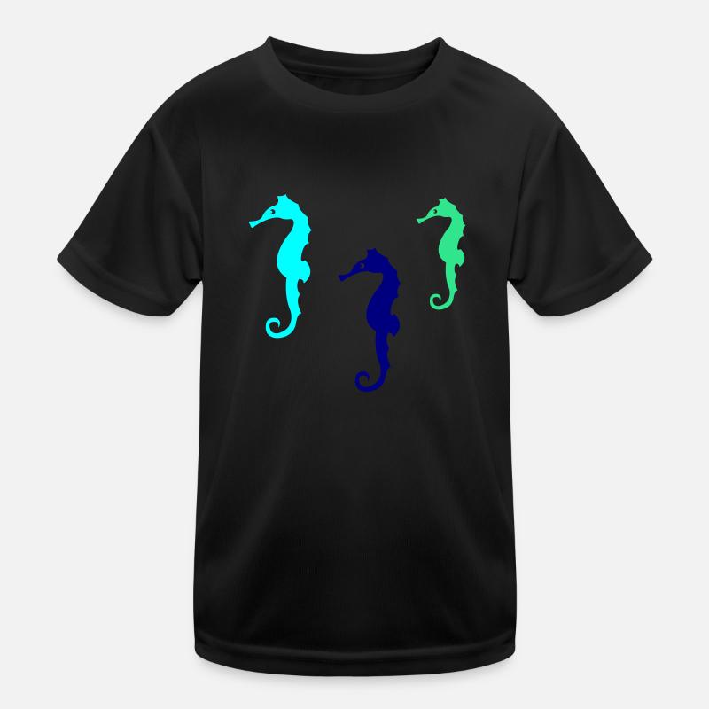 seepferdchen silhouette 02 Kinder Funktions-T-Shirt