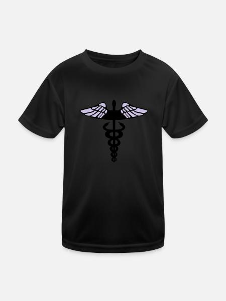 Caducée - T-shirt sport Enfant - noir - Devant