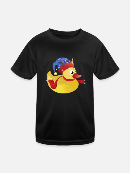 Karneval - Quietscheente - Badeente - Fasching - Kinder Funktions-T-Shirt - Schwarz - Vorne