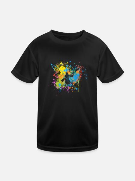 Paddeln - Kinder Funktions-T-Shirt - Schwarz - Vorne