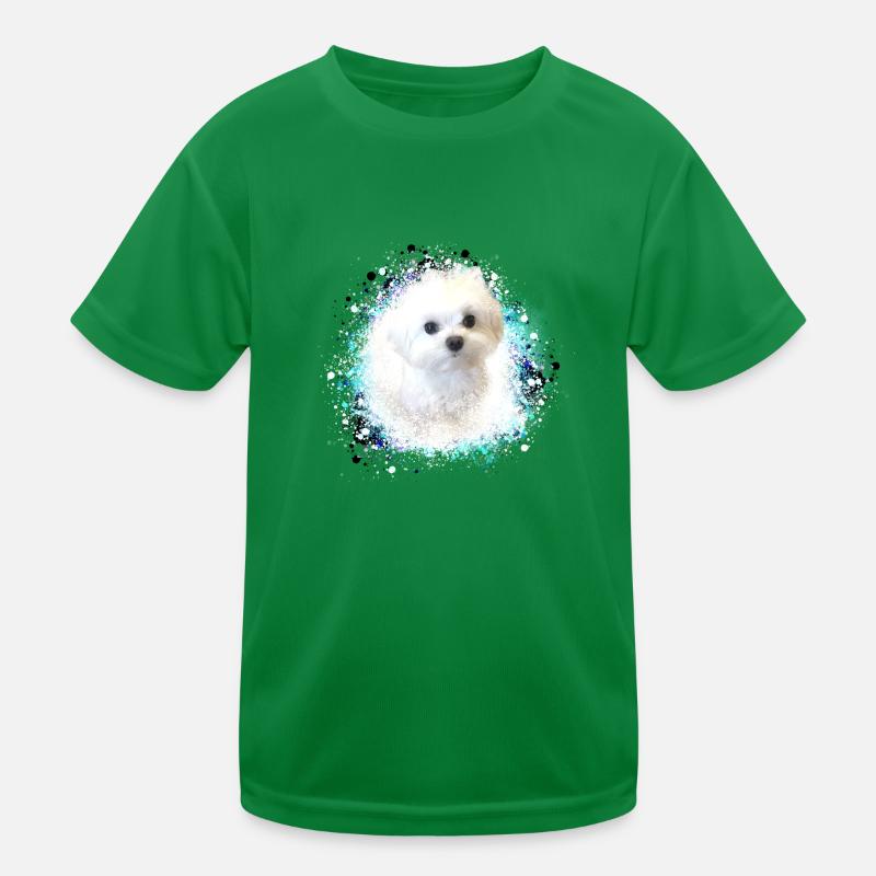malteser ,chien blanc ,chien, peinture,graffiti,chiot T-shirt sport Enfant