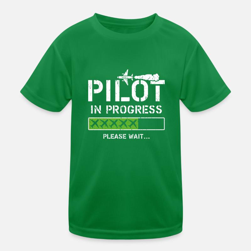 Pilot In Progress Kid Future Pilot Airplane Aviati Kids Functional T-Shirt