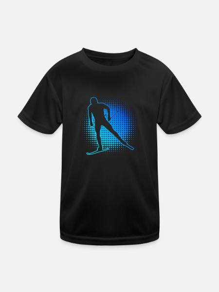 Cross-country skiing Classic Cross-country skiing Women's cross-country skiing - Kids Functional T-Shirt - black - Front