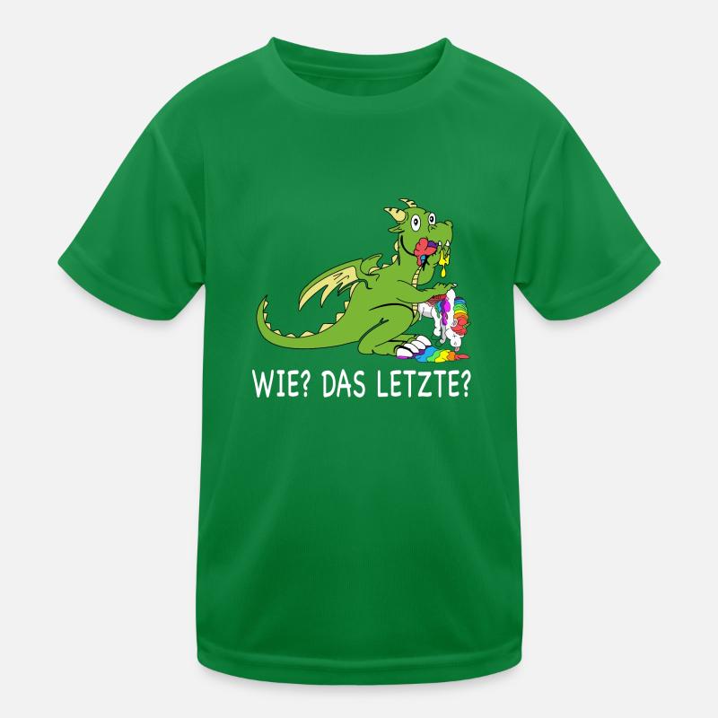 Wie das letzte Geschenk Drache frisst Einhorn fun Kinder Funktions-T-Shirt