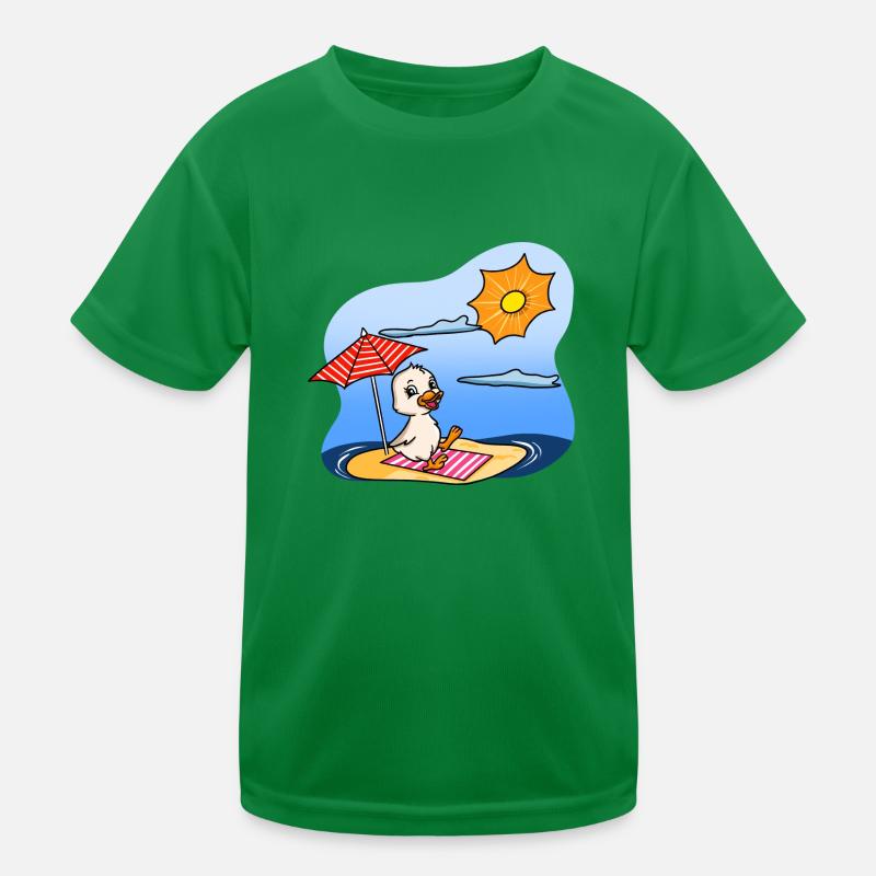 Duck Sunbathing Kids Functional T-Shirt
