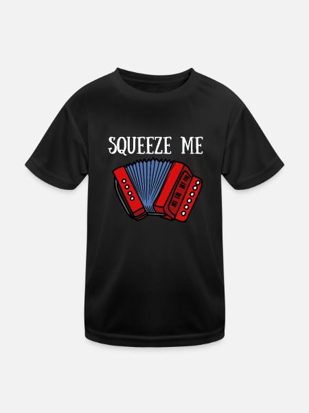 Accordion Polka Accordionist Concertina Squeeze - Kinder Funktions-T-Shirt - Schwarz - Vorne