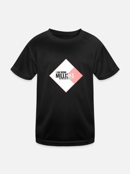 I Am Down Millions - Tile Shapes White and Pink - Kids Functional T-Shirt - black - Front