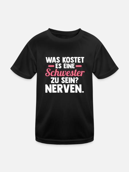 Geschwister Familie Schwestern Schwester - Kinder Funktions-T-Shirt - Schwarz - Vorne