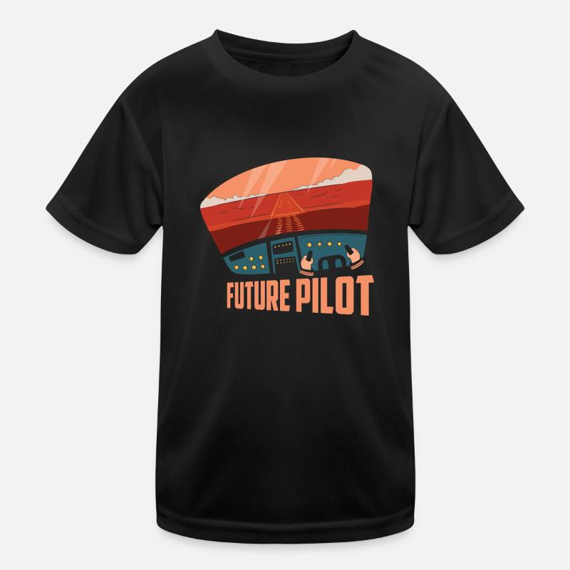 Future Pilot Airline Fly Aviation Kinder Funktions-T-Shirt