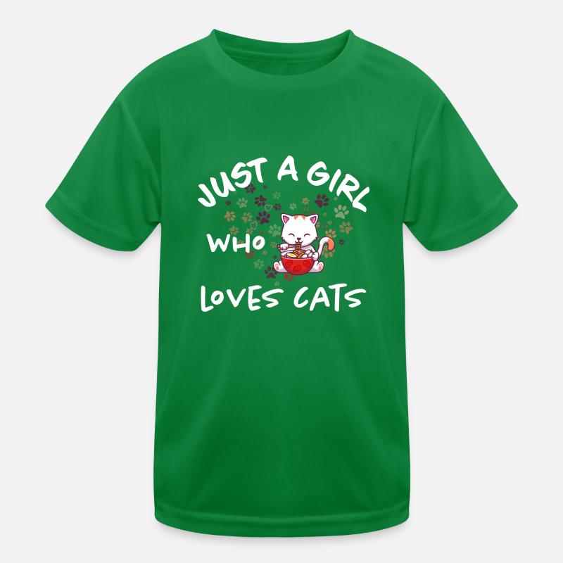Katzenliebhaber Kinder Funktions-T-Shirt