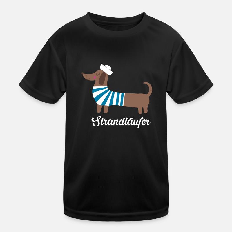 Strandläufer Maritimer Matrosen Sailor Dackel Kinder Funktions-T-Shirt