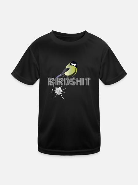 #Birdshit Great - Kids Functional T-Shirt - black - Front