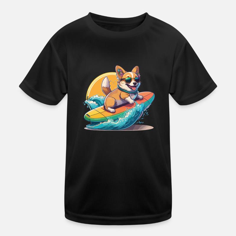 süßer corgi surft - sommer urlaub tropical Kinder Funktions-T-Shirt