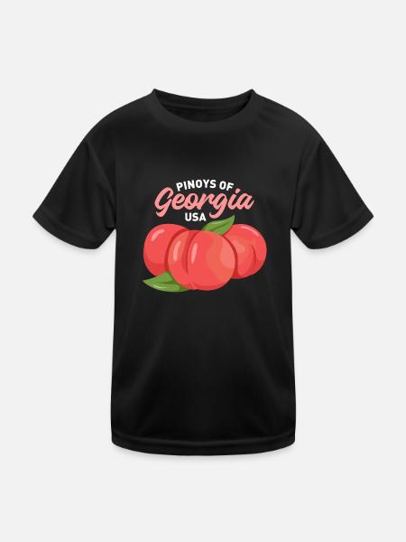 Georgia Fil-Am Design for Proud Pinoys - Kids Functional T-Shirt - black - Front