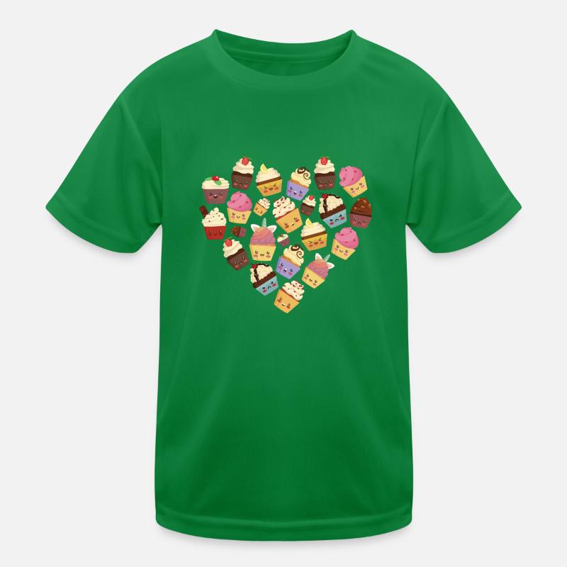 Chef pâtissier Cuisson Mignon Baker Cupcake Forme de cœur T-shirt sport Enfant