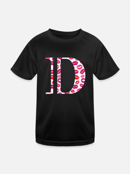Lettre d bisous - T-shirt sport Enfant - noir - Devant