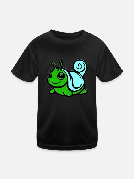 schnecke comic - Kinder Funktions-T-Shirt - Schwarz - Vorne