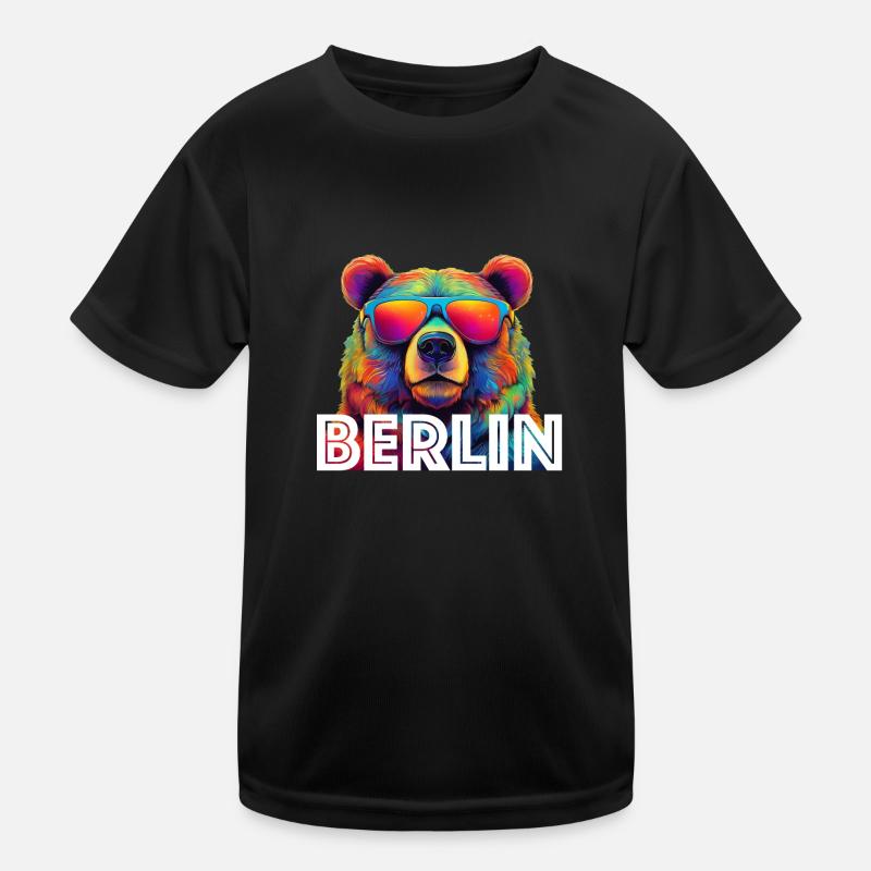 Bär mit Sonnenbrille Kinder Funktions-T-Shirt