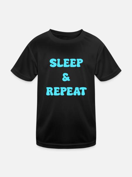 sleep and repeat - Kids Functional T-Shirt - black