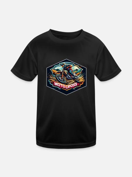 Motocross Logo - Kids Functional T-Shirt - black - Front