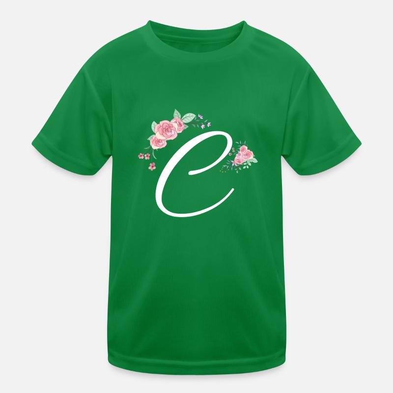 Lettre c fleurs T-shirt sport Enfant