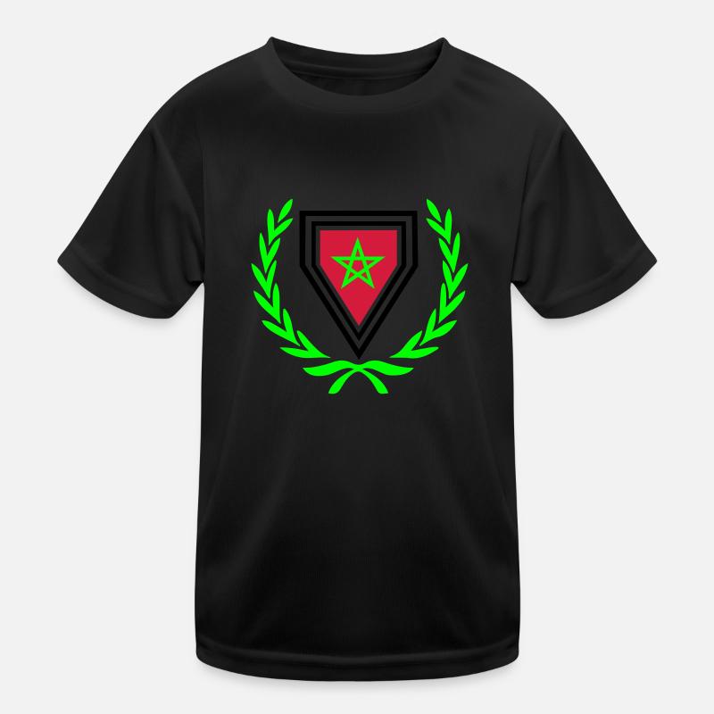Marokko (Wappen & Lorbeerkranz) Kinder Funktions-T-Shirt