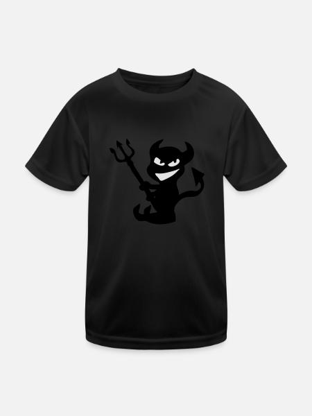 Mauvais sourire avec le trident - T-shirt sport Enfant - noir - Devant