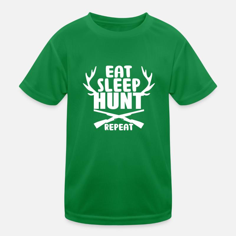 Eat sleep hunt repeat Kinder Funktions-T-Shirt
