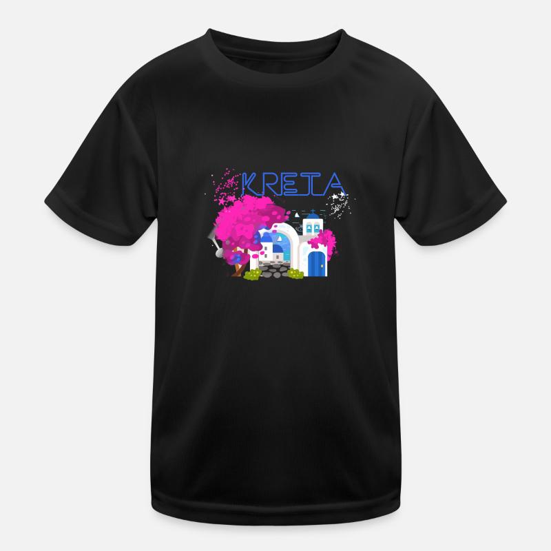 crète,grèce,image,paysage,fleurs,collage T-shirt sport Enfant