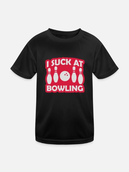I suck at bowling - Kinder Funktions-T-Shirt - Schwarz - Vorne