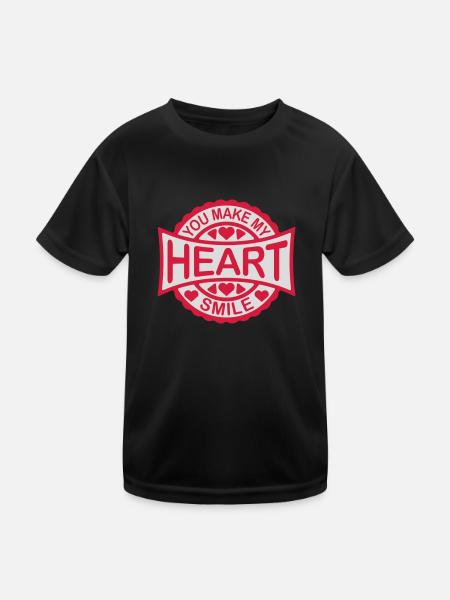 make my heart smile - Kids Functional T-Shirt - black - Front