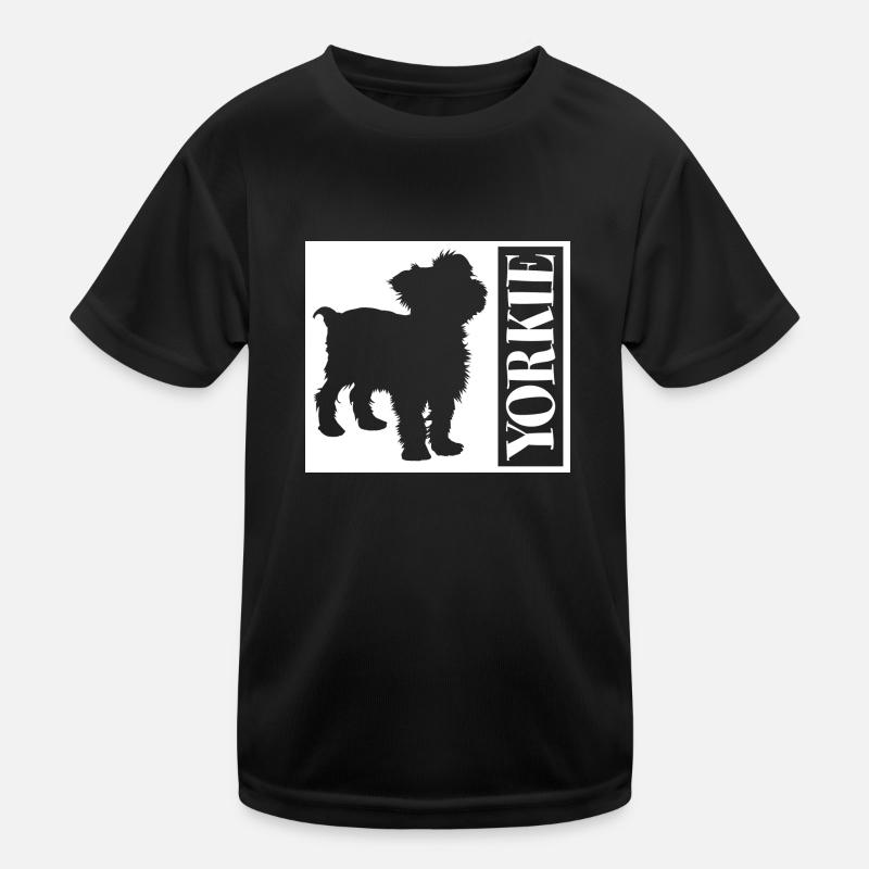 Yorkie Yorkshire Terrier Silhouette Kinder Funktions-T-Shirt