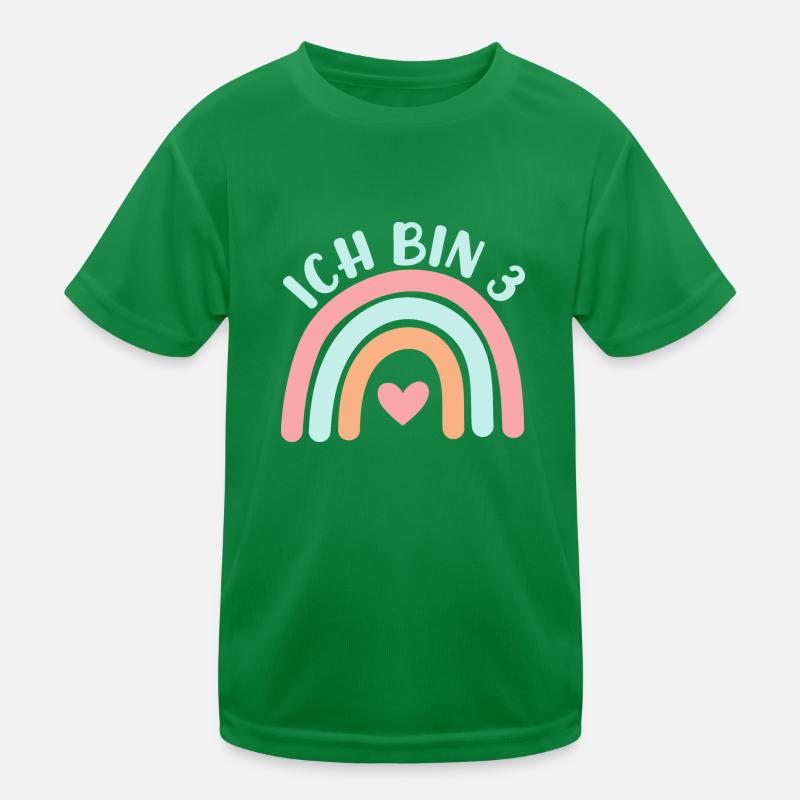 Ich bin 3 niedliche Regenbogen Design Junge Mädche Kids Functional T-Shirt
