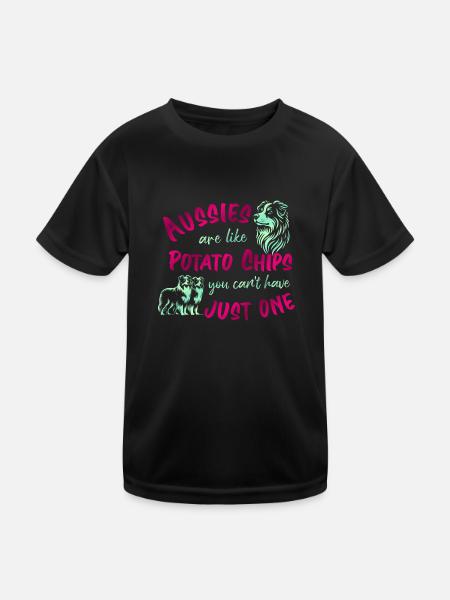 Aussies are like Potato Chips - pink - Kids Functional T-Shirt - black - Front