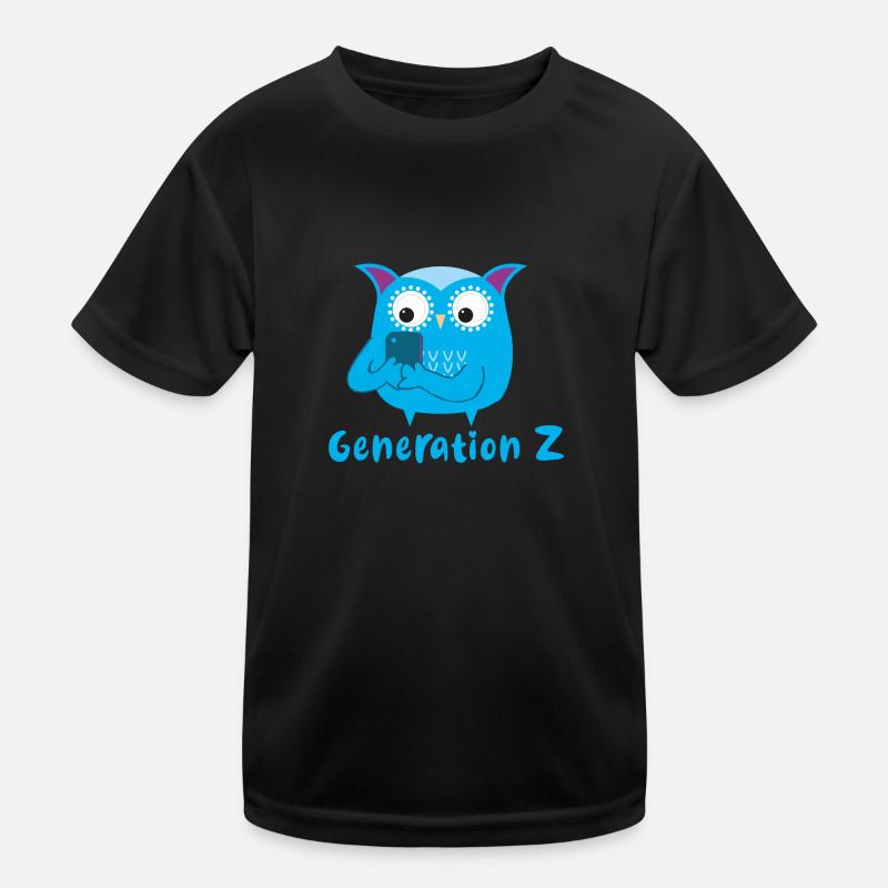 generation z,eule,smartfone,handy,immer am handy Kinder Funktions-T-Shirt