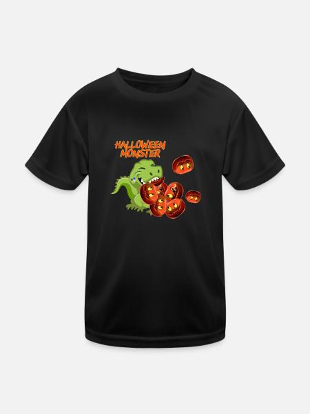 halloween monster, monster,dino, halloween - Kinder Funktions-T-Shirt - Schwarz - Vorne