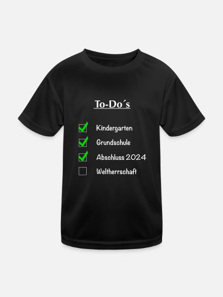 To Do´s Abschlussjahr 2024 Design - Kinder Funktions-T-Shirt - Schwarz - Vorne