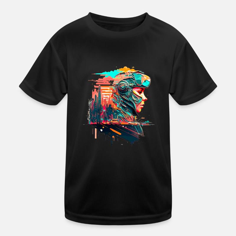 Sci Fi Future Vision in the Dystopia Kids Functional T-Shirt