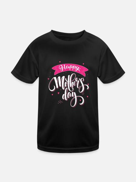 Bonne fête des mères sombre BG - T-shirt sport Enfant - noir - Devant