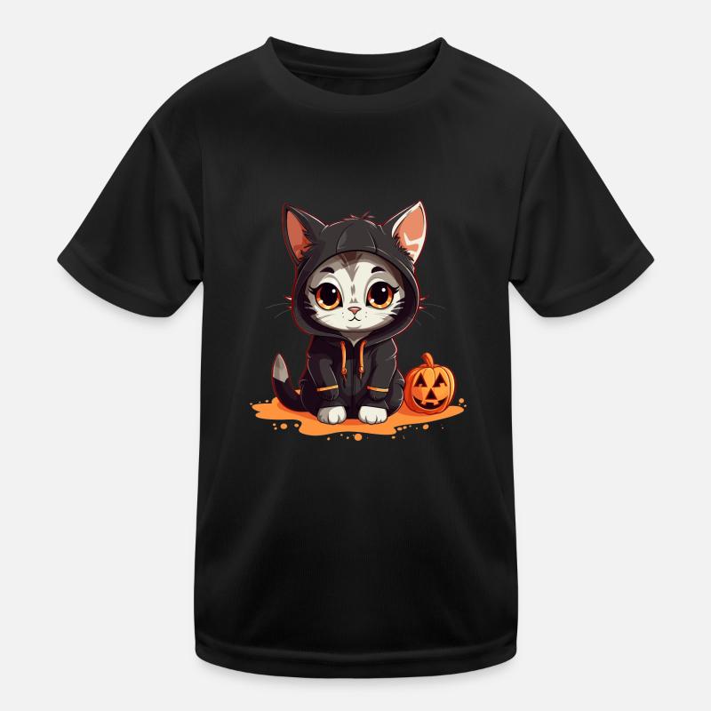 Halloween Katze Kinder Funktions-T-Shirt
