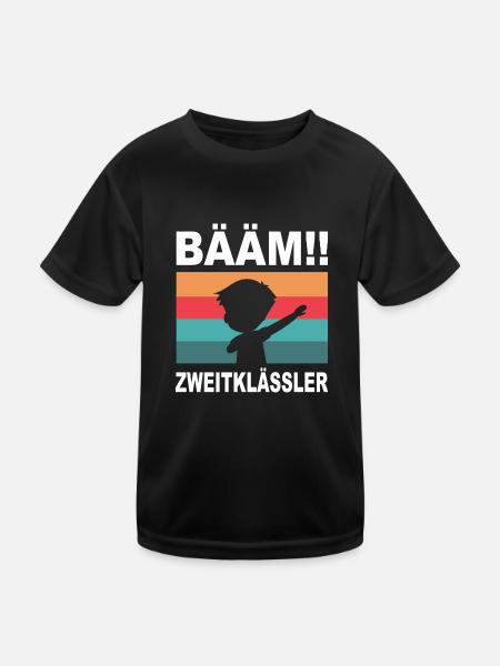 Schule Schüler Zweitklässler 2. Klasse Kind Kinder - Kinder Funktions-T-Shirt - Schwarz