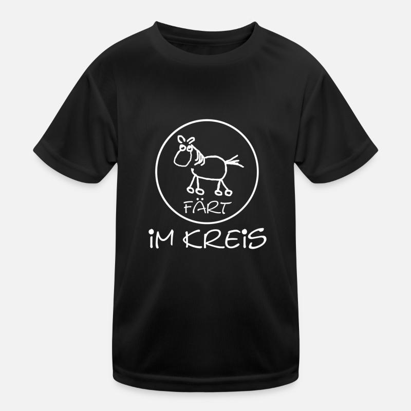 faert_im_kreis_weiss - Kids Functional T-Shirt - black