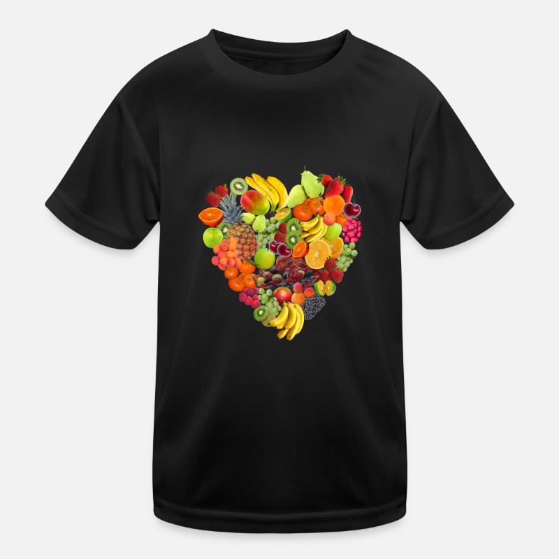 Obst-Herz Kinder Funktions-T-Shirt