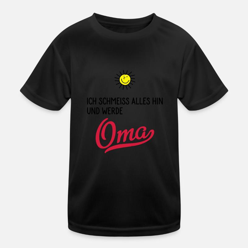 oma - Kinder Funktions-T-Shirt - Schwarz