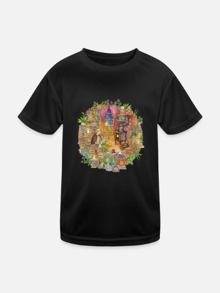 Coziness - Kinder Funktions-T-Shirt - Schwarz - Vorne